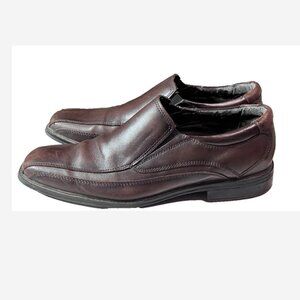 Dockers Leather Slip Ons Loafers Shoes Mens Size 13M Brown Side Stretch 1½" Heel